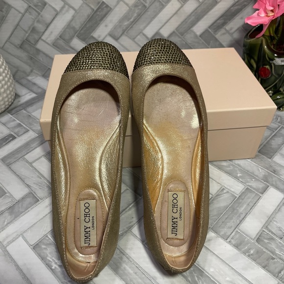 Jimmy choo sparkle (golden) flats size 8 - Picture 4 of 9